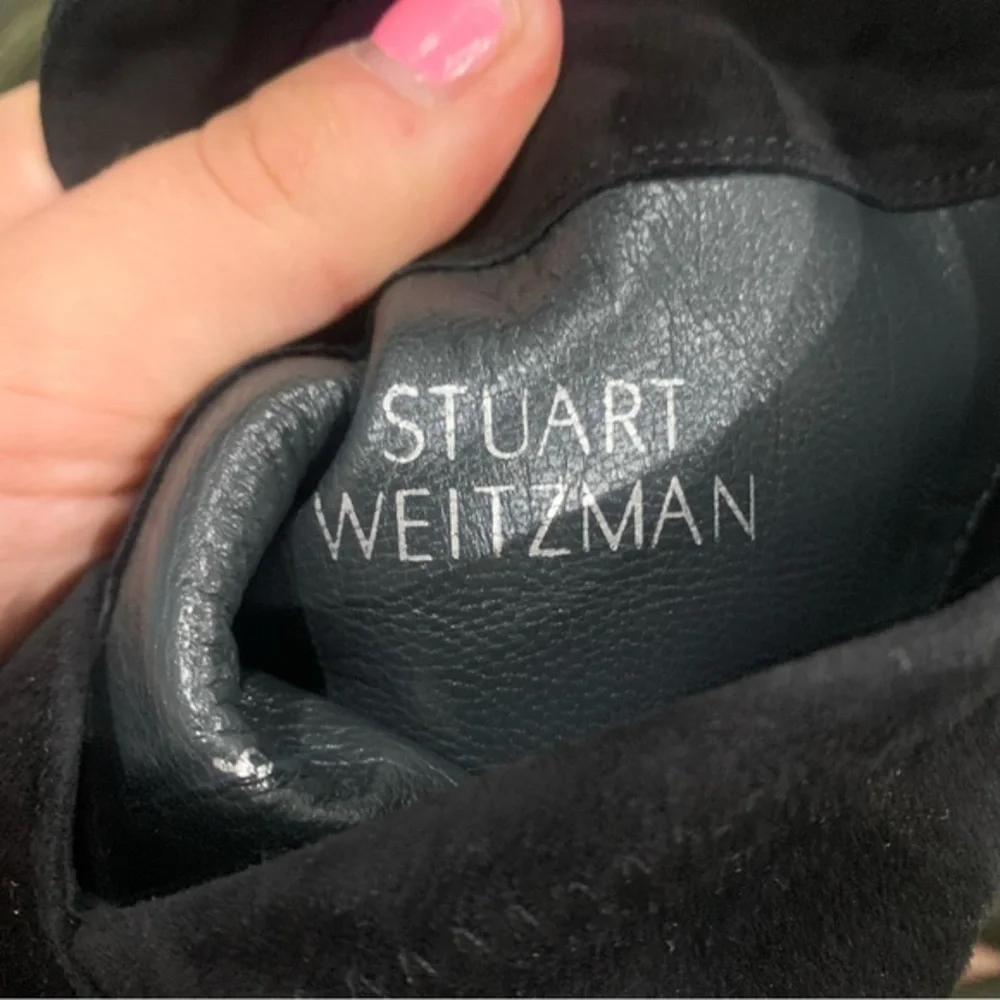 Stuart Weitzman Over The Knee Boots Alljack in Black Suede